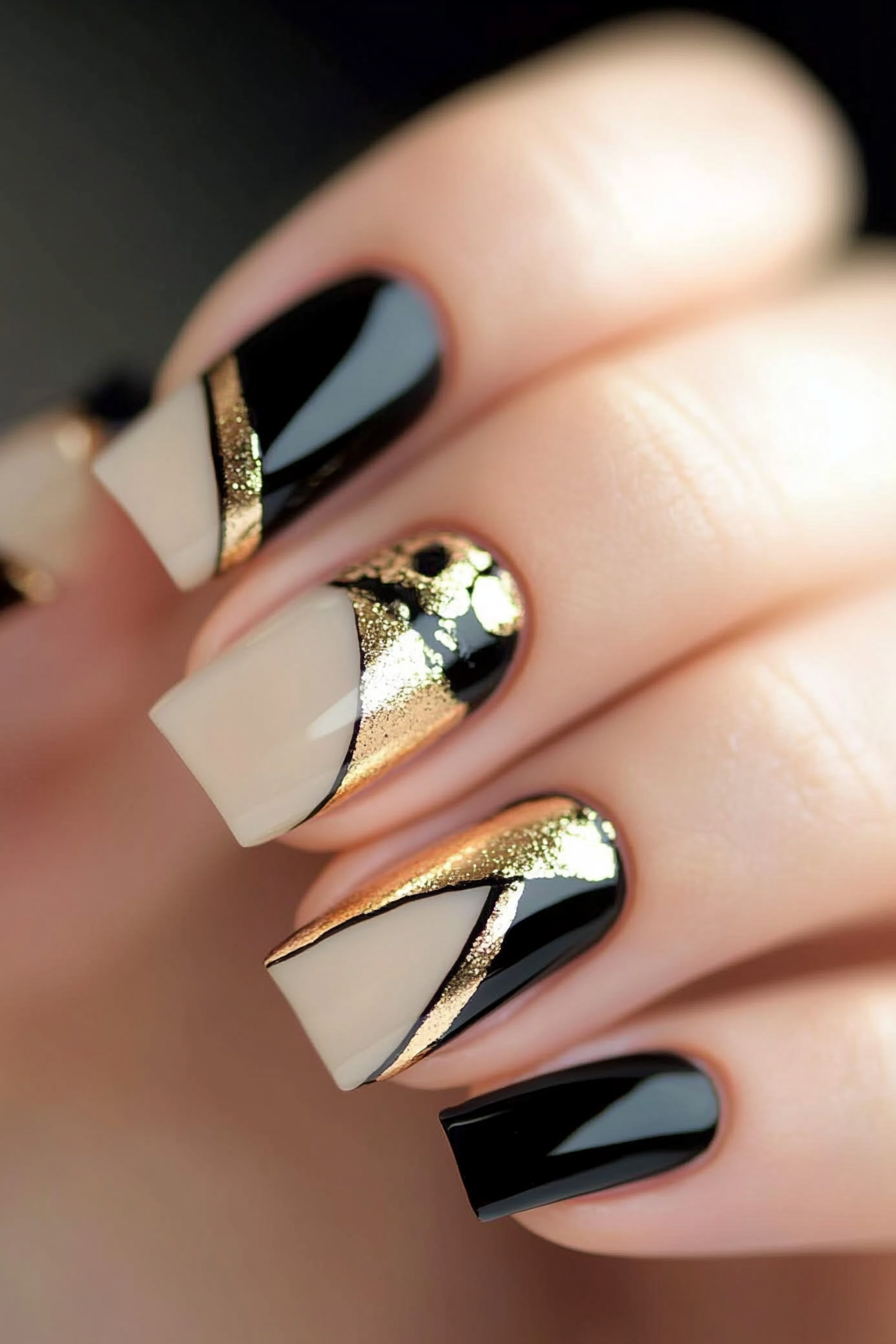 25. Half-Stripe Elegance (Trendy Simple Nail Design Ideas) - Trendy Simple Nail Design Ideas