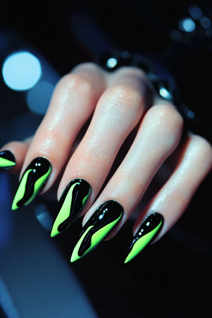 10. Pop of Neon (Unique Nail Design Ideas) - Unique Nail Design Ideas