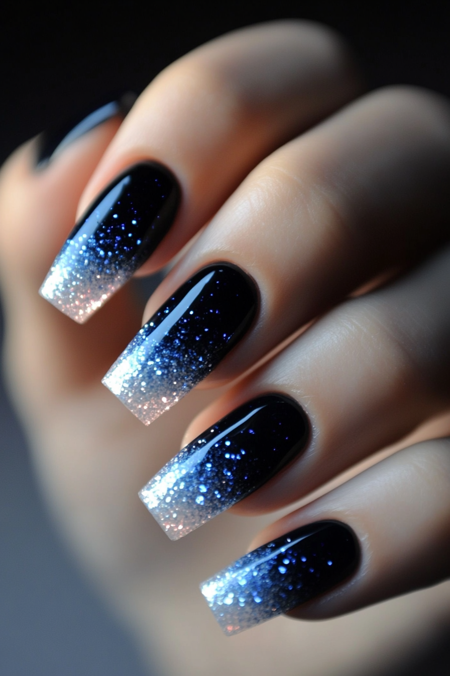 12. Gradient Sparkle (Unique Nail Design Ideas) - Unique Nail Design Ideas