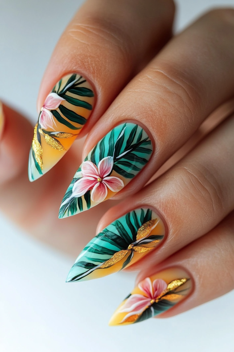 19. Tropical Vibes (Unique Nail Design Ideas) - Unique Nail Design Ideas