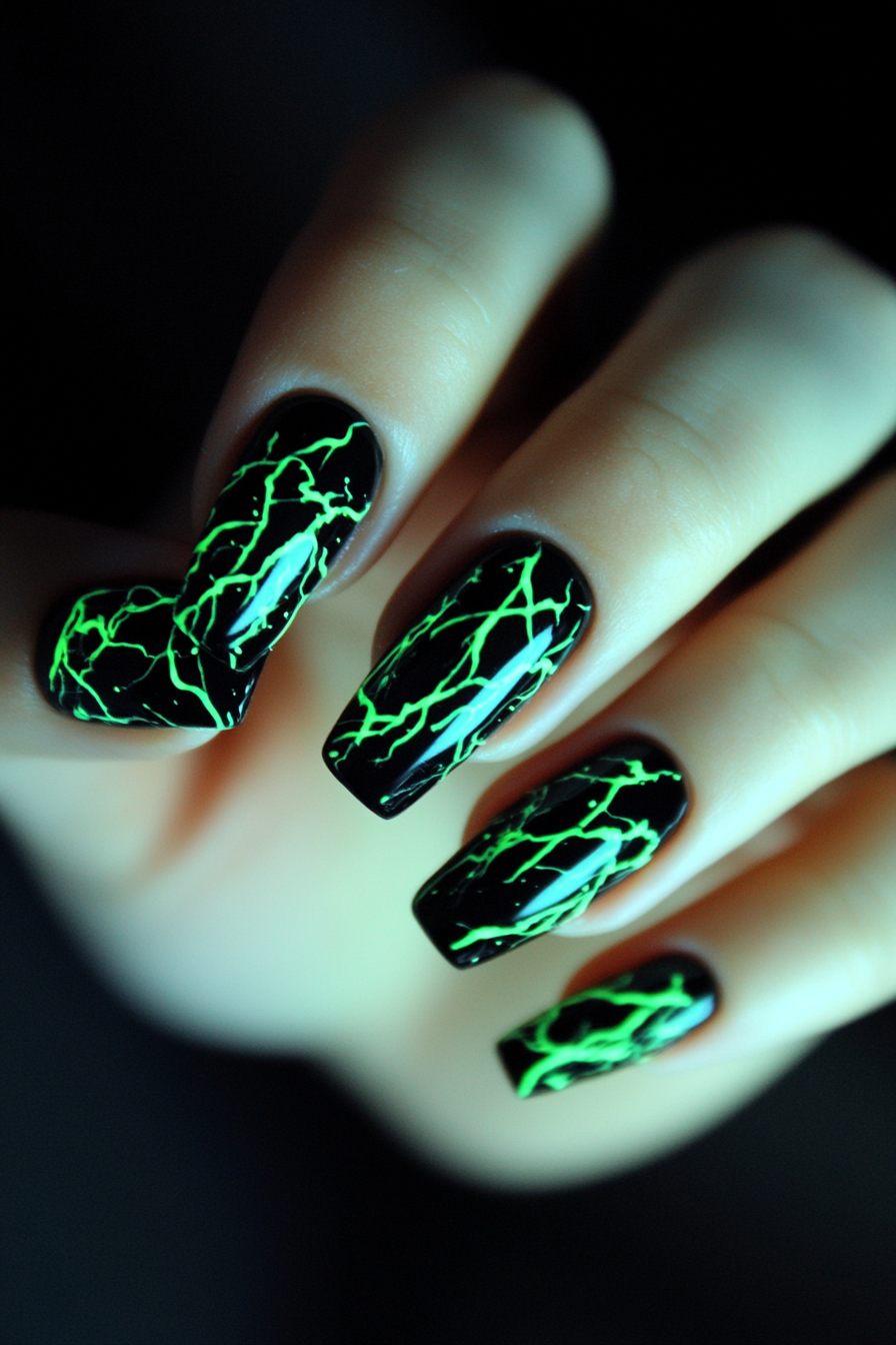 26. Fluorescent Flicks (Unique Nail Design Ideas) - Unique Nail Design Ideas