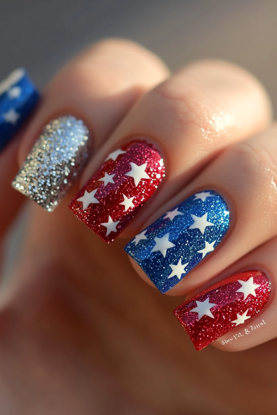 3. Stars & Stripes (4Th Of July Nail Design Ideas) - 4Th Of July Nail Design Ideas