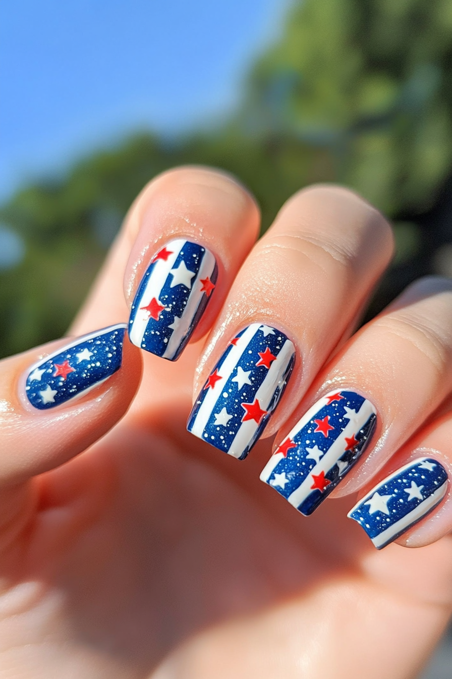 16. Star-Spangled Art (4Th Of July Nail Design Ideas) - 4Th Of July Nail Design Ideas