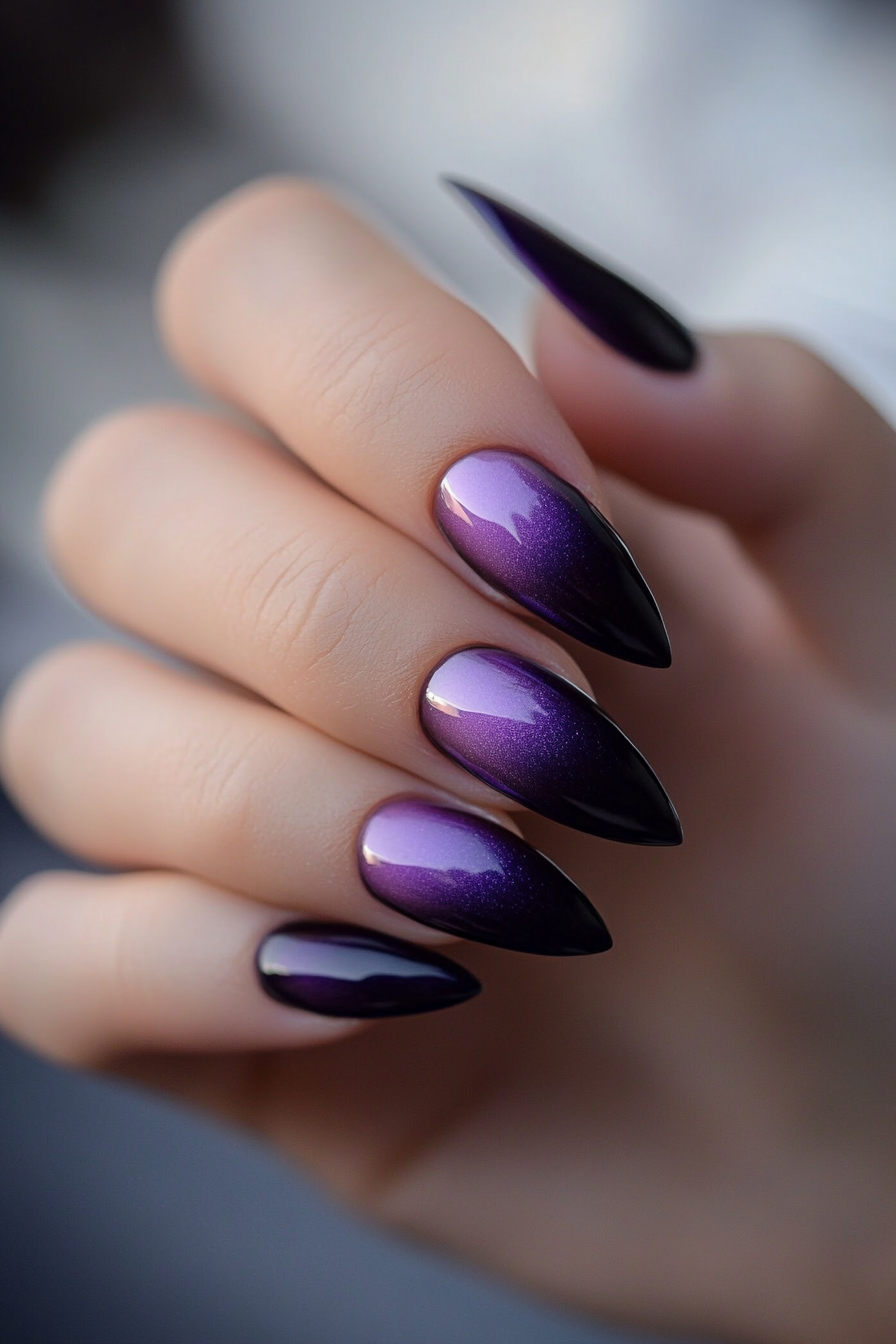 24. Lavender Nightfall (Cat Eye Nail Design Ideas) - Cat Eye Nail Design Ideas
