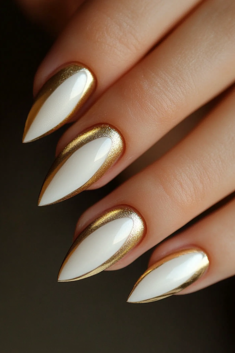 3. Gilded French Tips (Creative Nail Design Ideas) - Creative Nail Design Ideas