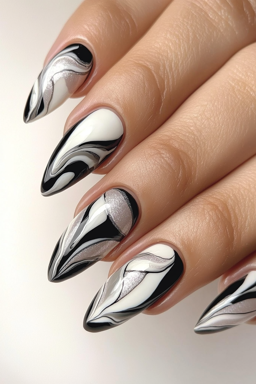 4. Marble Magic (Creative Nail Design Ideas) - Creative Nail Design Ideas