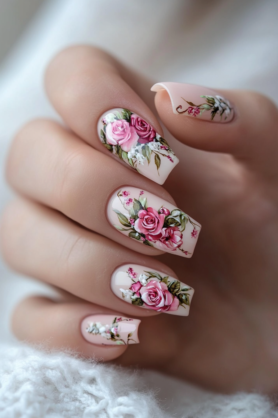 8. Floral Accents (Creative Nail Design Ideas) - Creative Nail Design Ideas