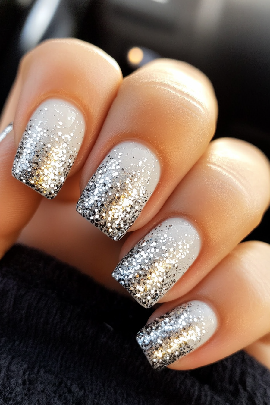 14. Glitter Gradient (Creative Nail Design Ideas) - Creative Nail Design Ideas