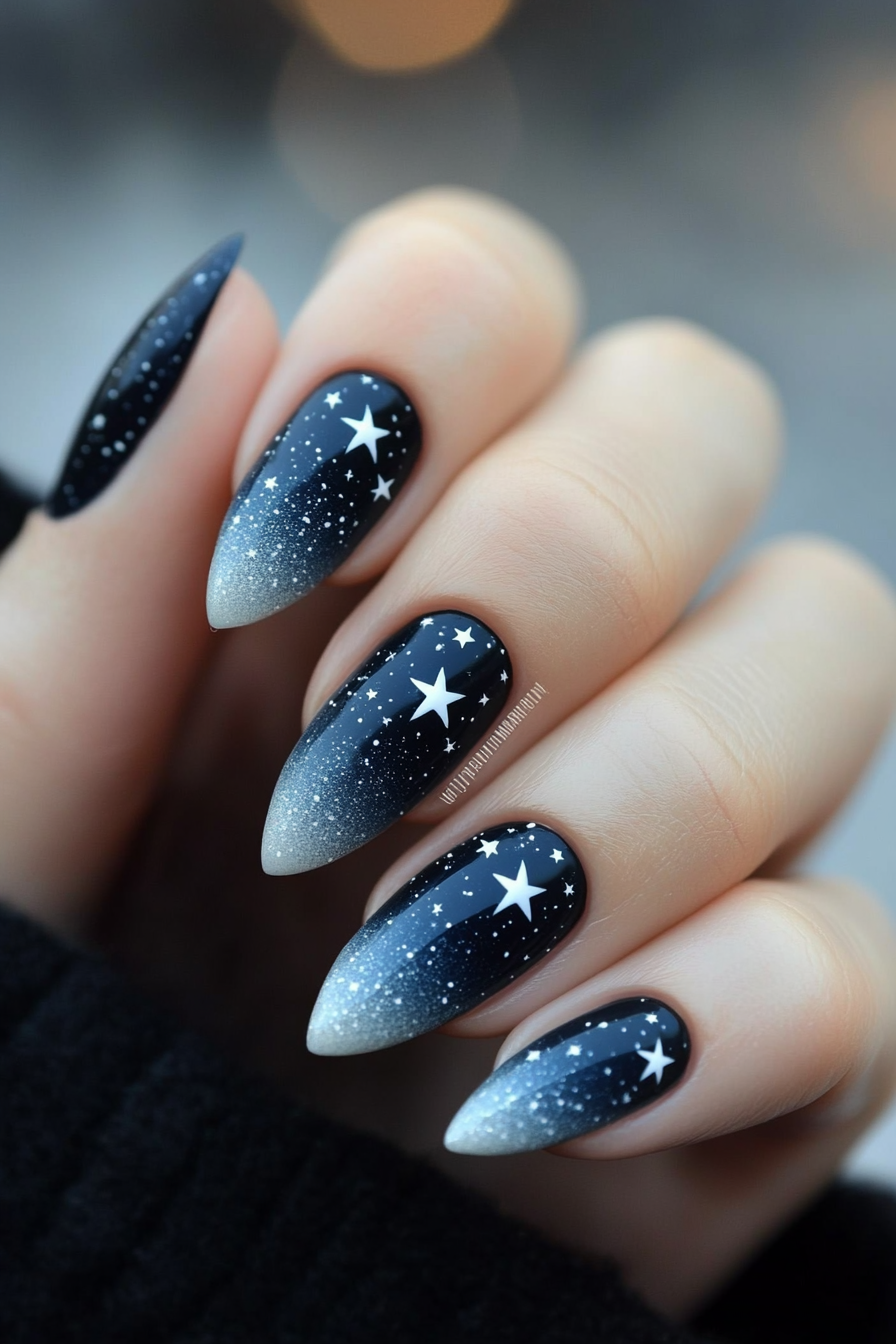 19. Gradient Stars (Creative Nail Design Ideas) - Creative Nail Design Ideas