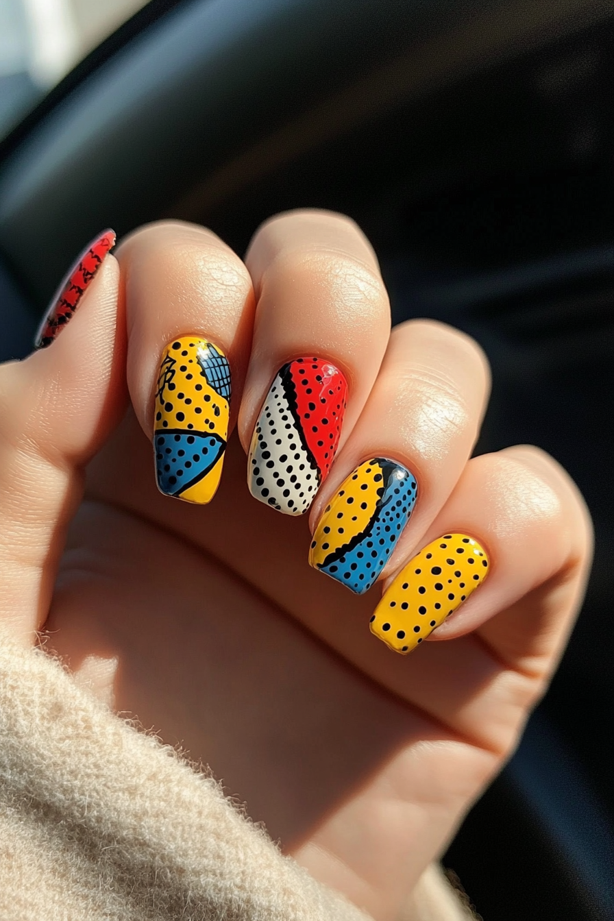 23. Pop Art Fun (Creative Nail Design Ideas) - Creative Nail Design Ideas