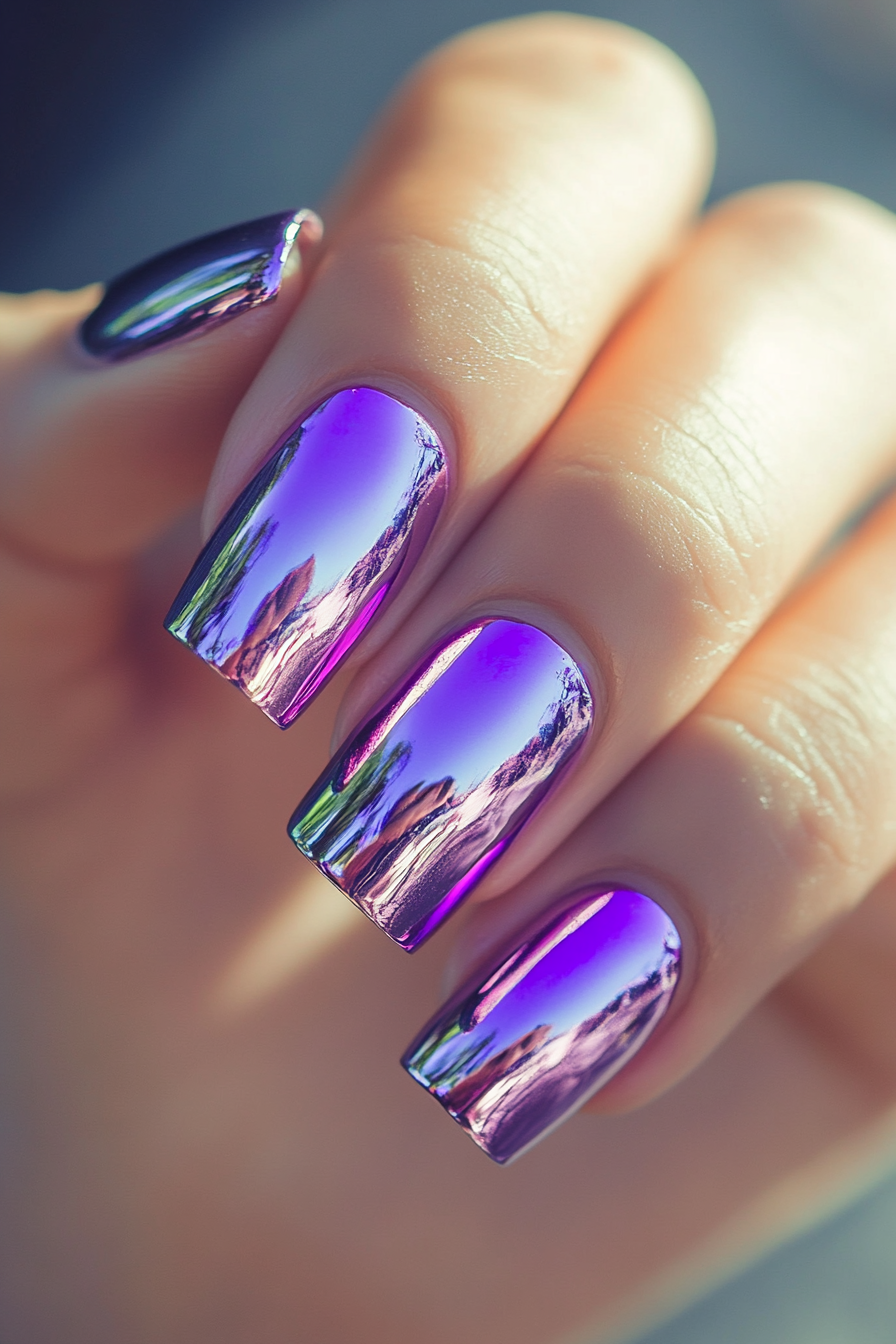 26. Chrome Purple (Creative Nail Design Ideas) - Creative Nail Design Ideas