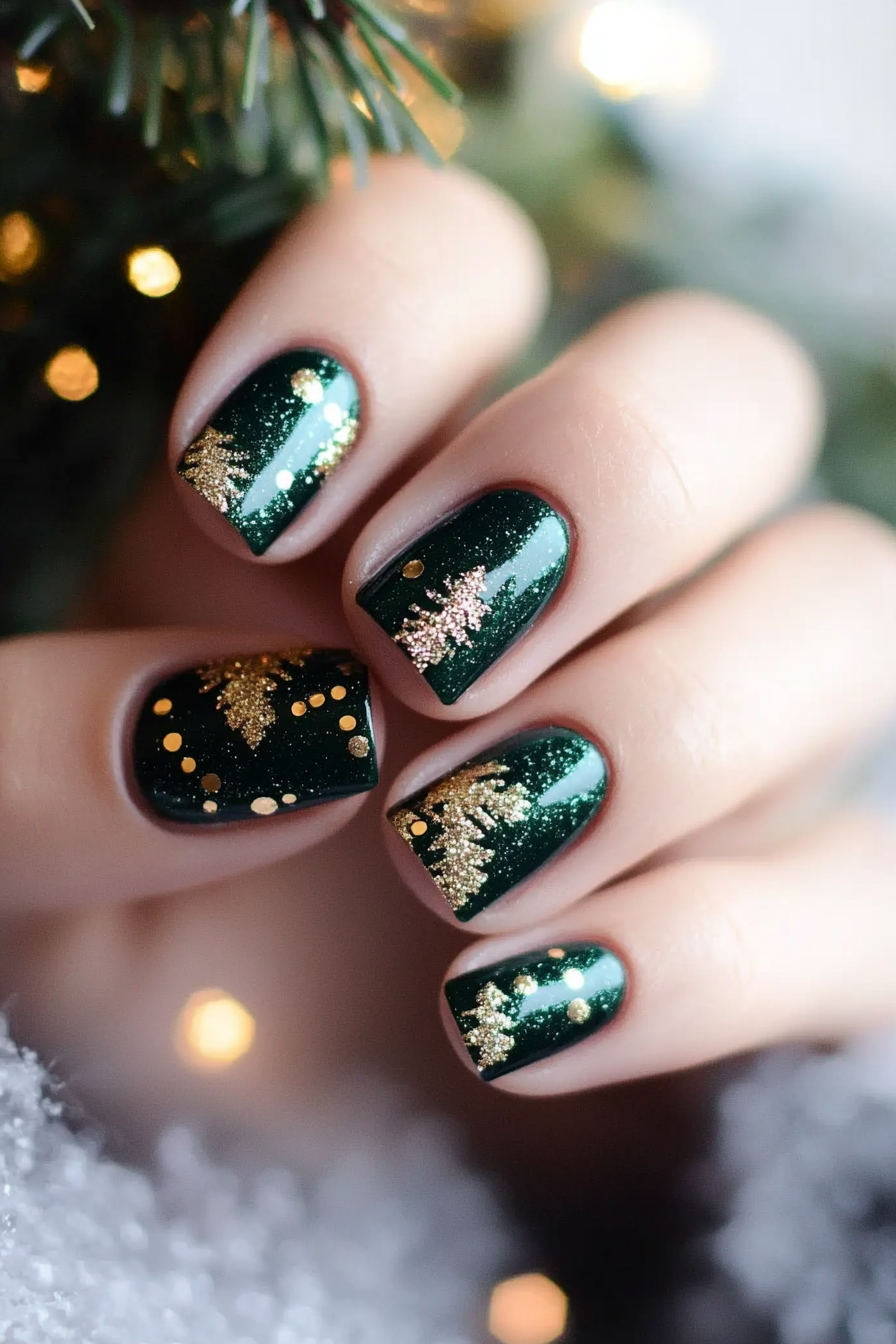 3. Elegant Emerald (Easy Christmas Nail Design Ideas) - Easy Christmas Nail Design Ideas