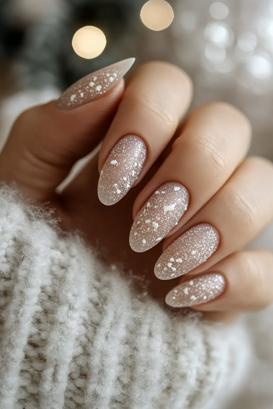 6. Snowfall Whisper (Easy Christmas Nail Design Ideas) - Easy Christmas Nail Design Ideas
