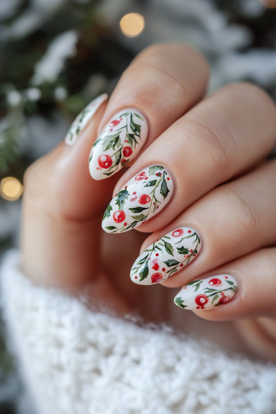15. Mistletoe Magic (Easy Christmas Nail Design Ideas) - Easy Christmas Nail Design Ideas