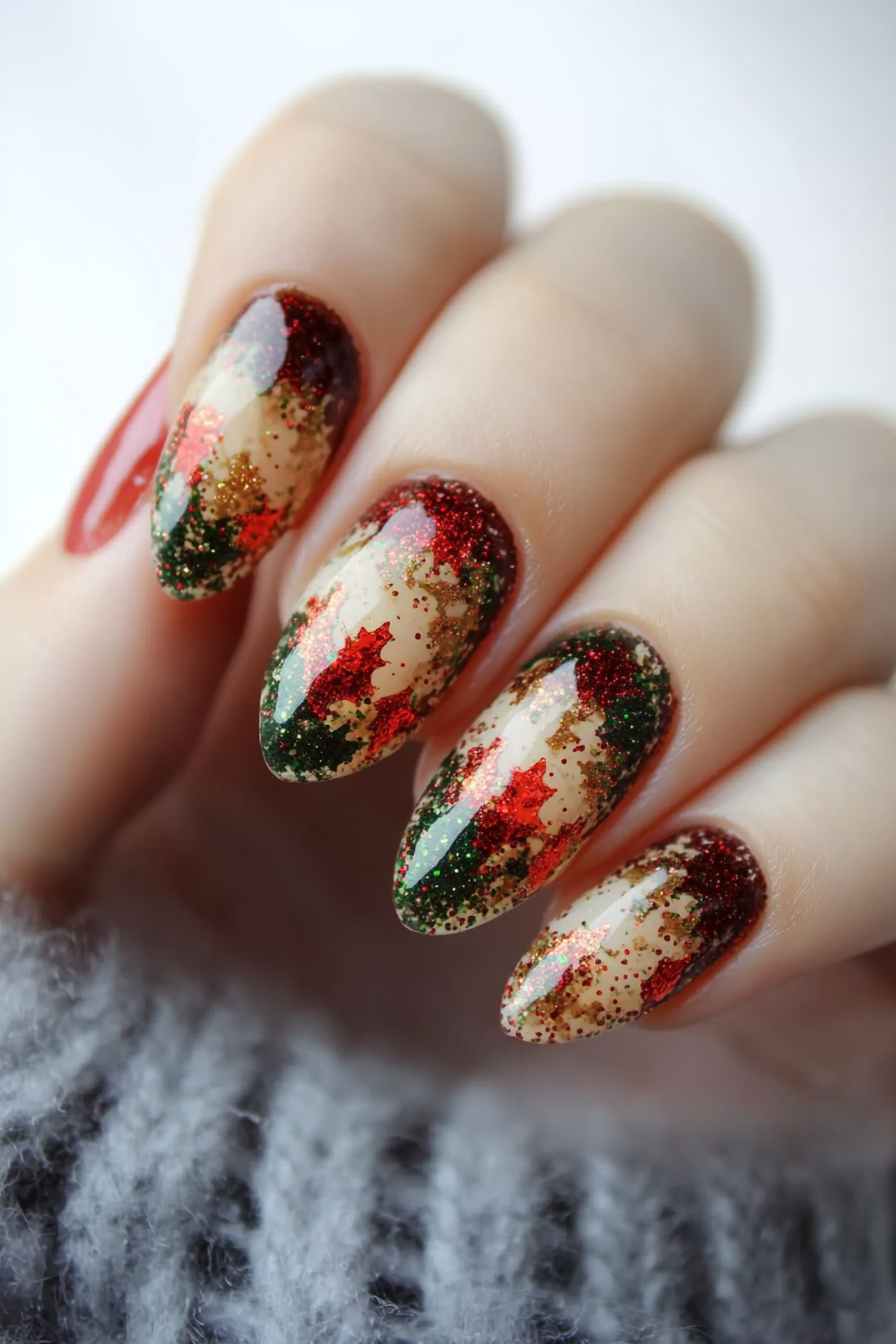 19. Holiday Hearth (Easy Christmas Nail Design Ideas) - Easy Christmas Nail Design Ideas