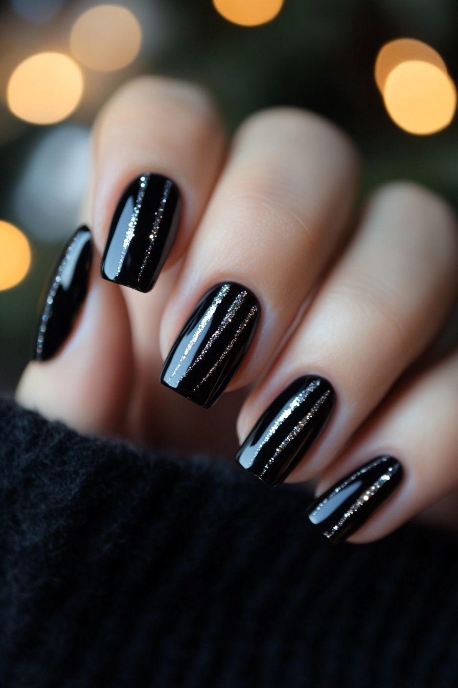 21. Starlight Celebration (Easy Christmas Nail Design Ideas) - Easy Christmas Nail Design Ideas