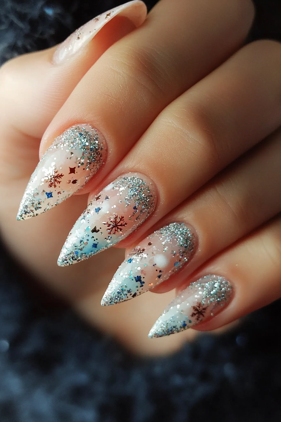 26. Christmas Eve Calm (Easy Christmas Nail Design Ideas) - Easy Christmas Nail Design Ideas