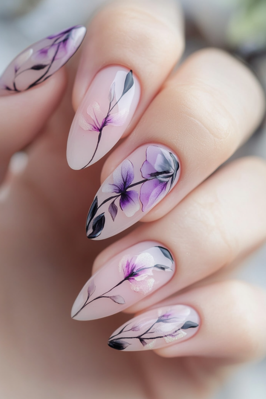 2. Abstract Floral Bliss (Fun Nail Design Ideas) - Fun Nail Design Ideas