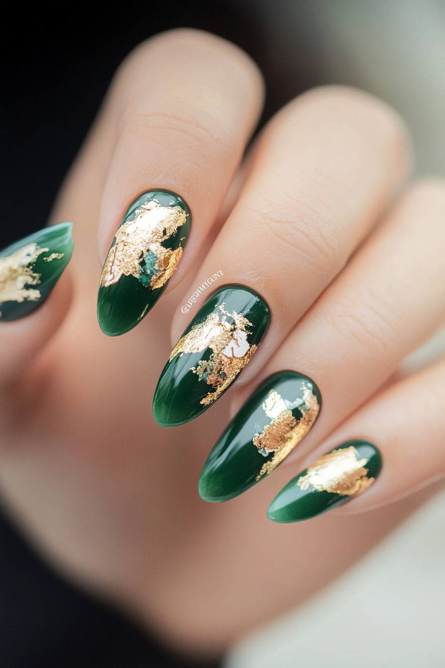 6. Gold Leaf Chic (Fun Nail Design Ideas) - Fun Nail Design Ideas