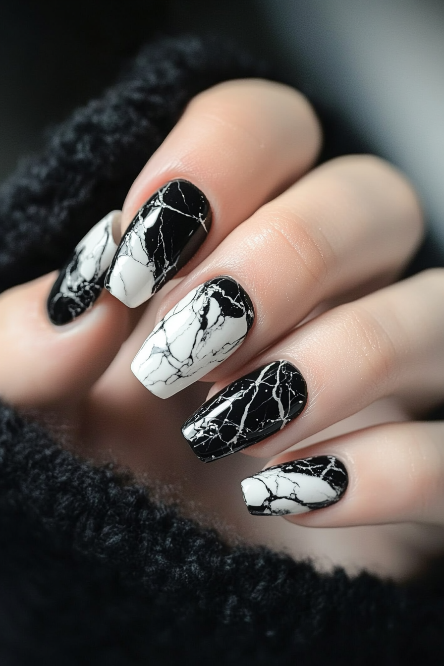 10. Marble Effect (Fun Nail Design Ideas) - Fun Nail Design Ideas