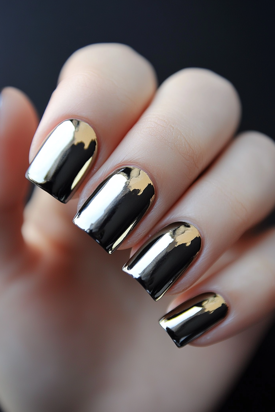 14. Shiny Metallic Tips (Fun Nail Design Ideas) - Fun Nail Design Ideas