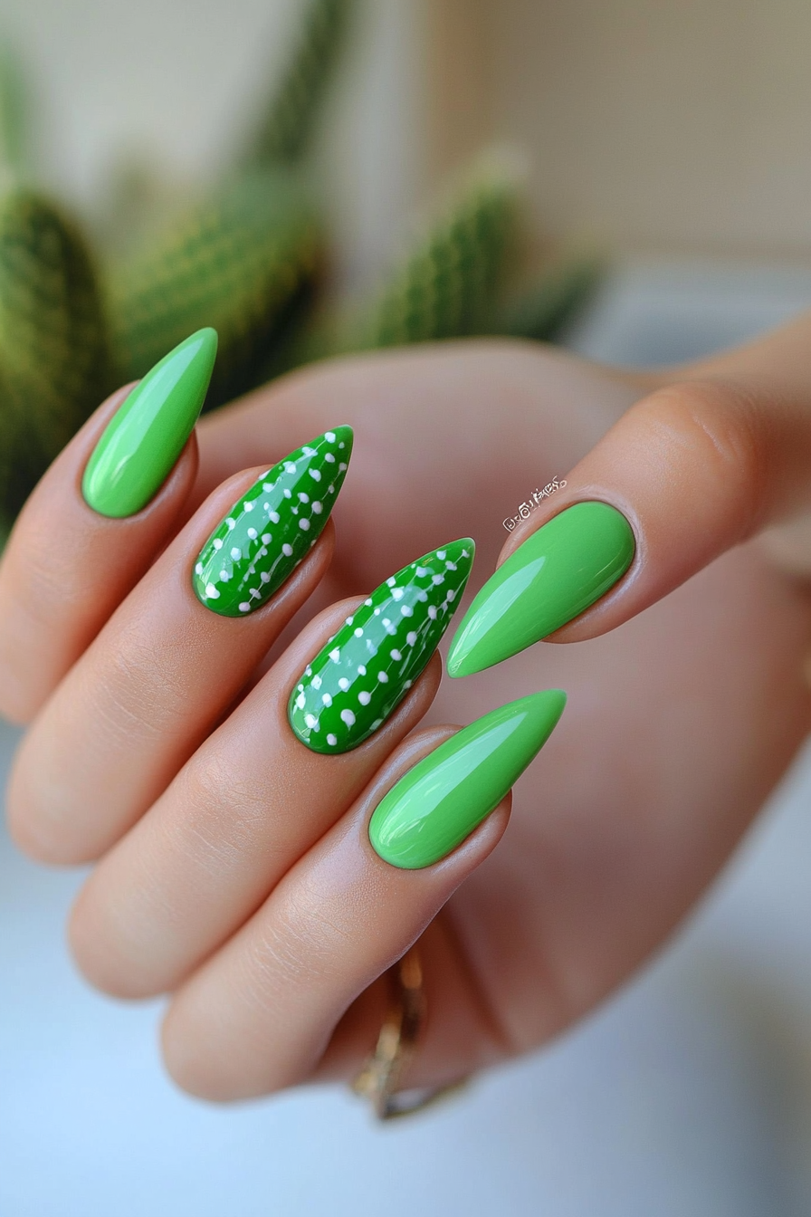 19. Vivid Cactus Green (Fun Nail Design Ideas) - Fun Nail Design Ideas