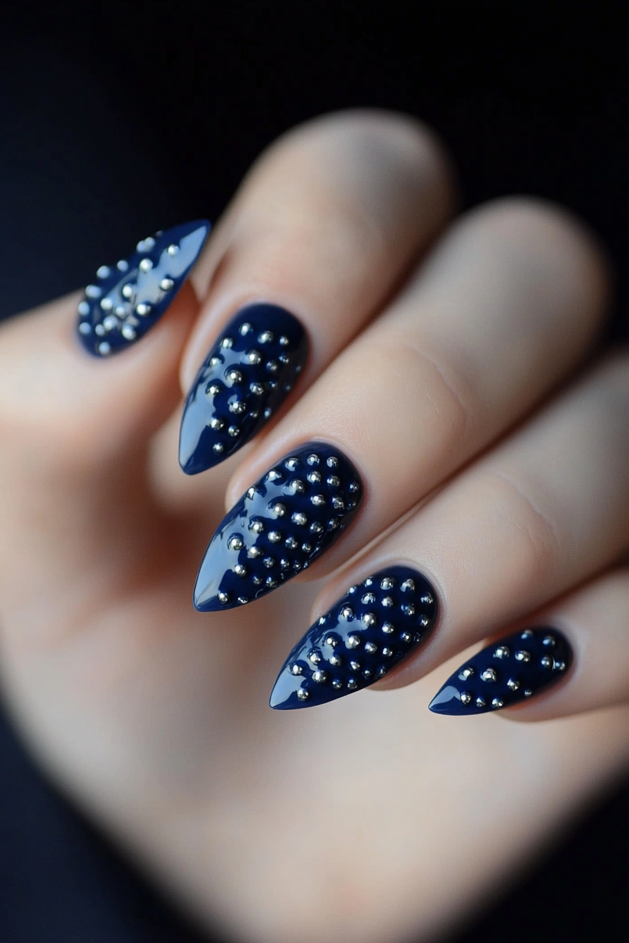 26. Riveted Texture (Fun Nail Design Ideas) - Fun Nail Design Ideas