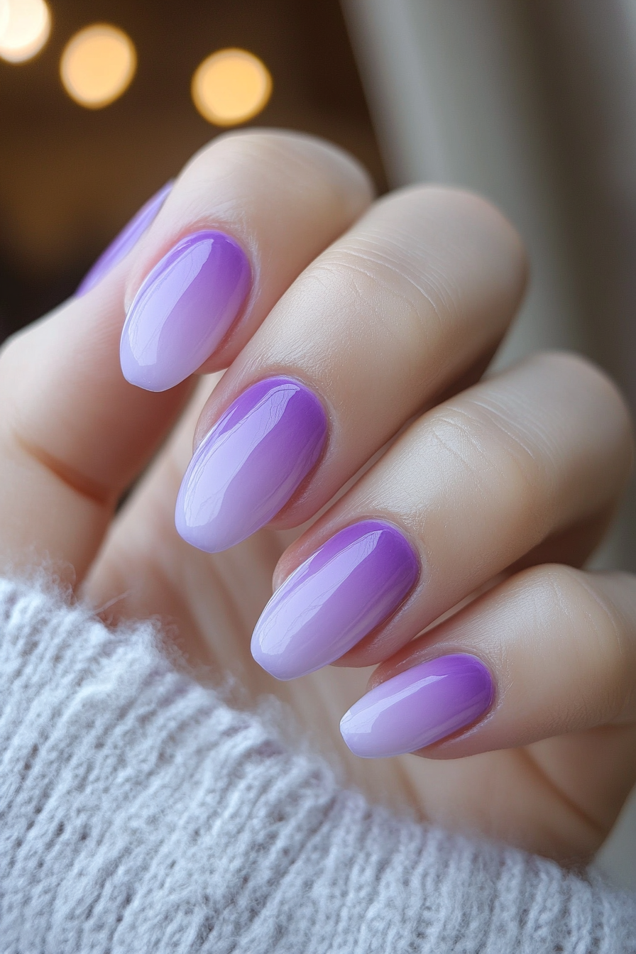 1. Soft Lavender Ombré (Lavender Nail Design Ideas) - Lavender Nail Design Ideas