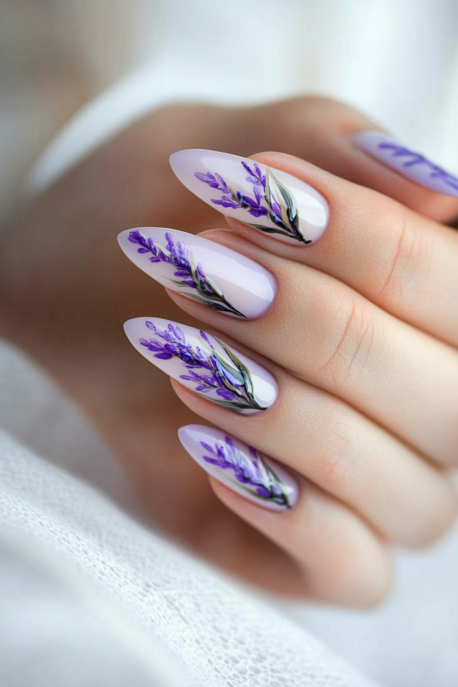 2. Lavender French Tips (Lavender Nail Design Ideas) - Lavender Nail Design Ideas