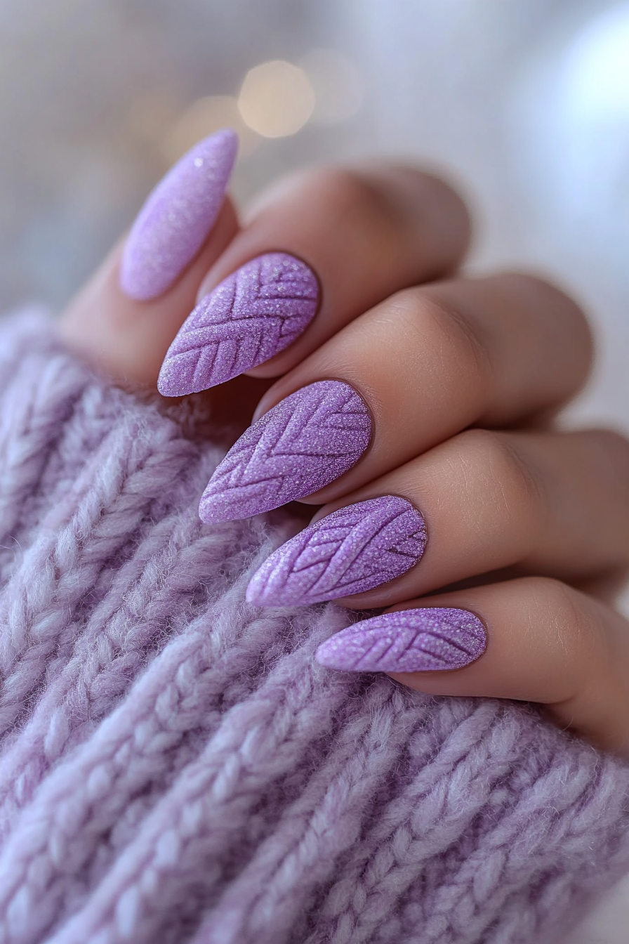 21. Lavender Velvet Nails (Lavender Nail Design Ideas) - Lavender Nail Design Ideas