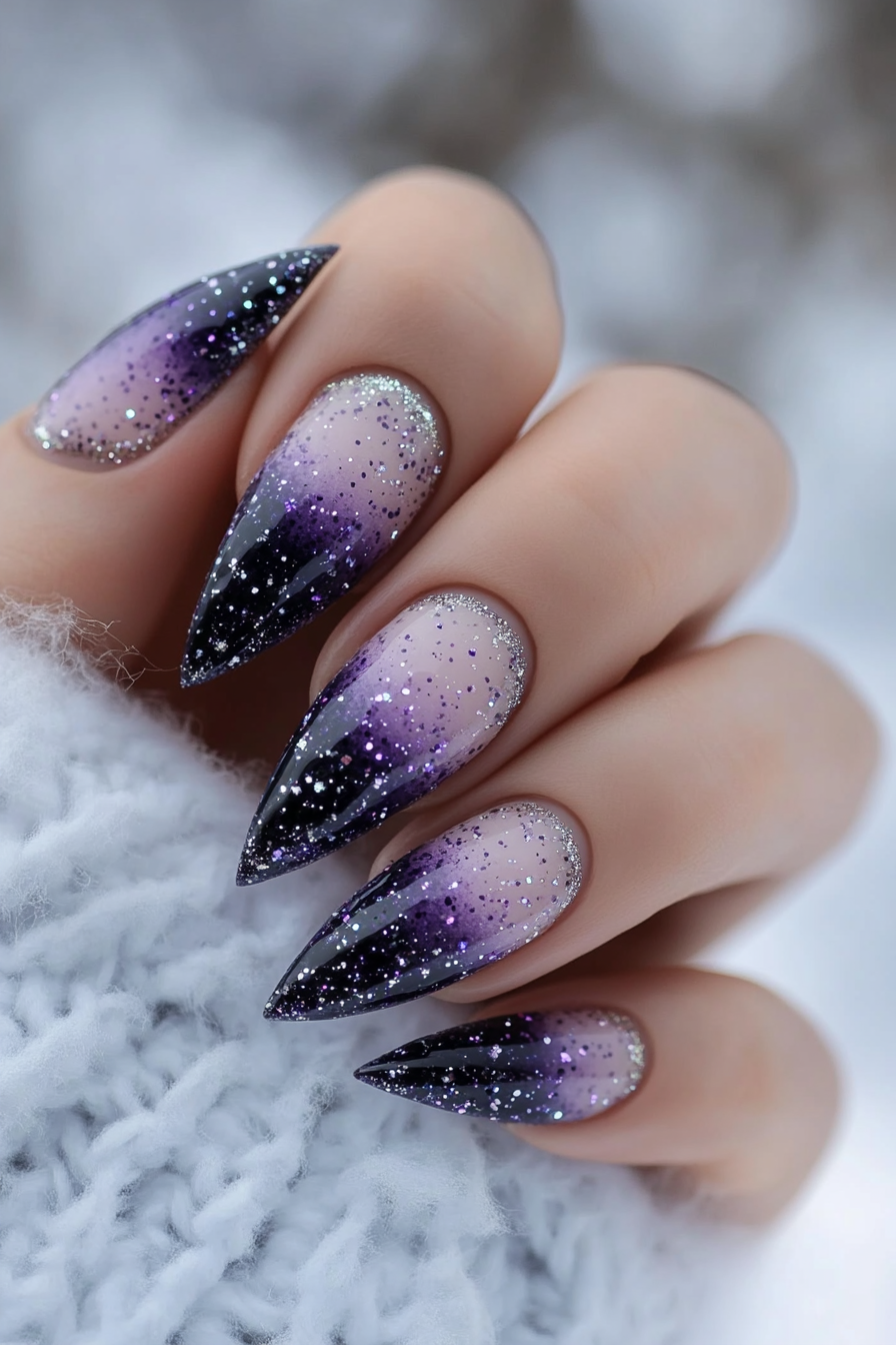 24. Lavender Galaxy Nails (Lavender Nail Design Ideas) - Lavender Nail Design Ideas
