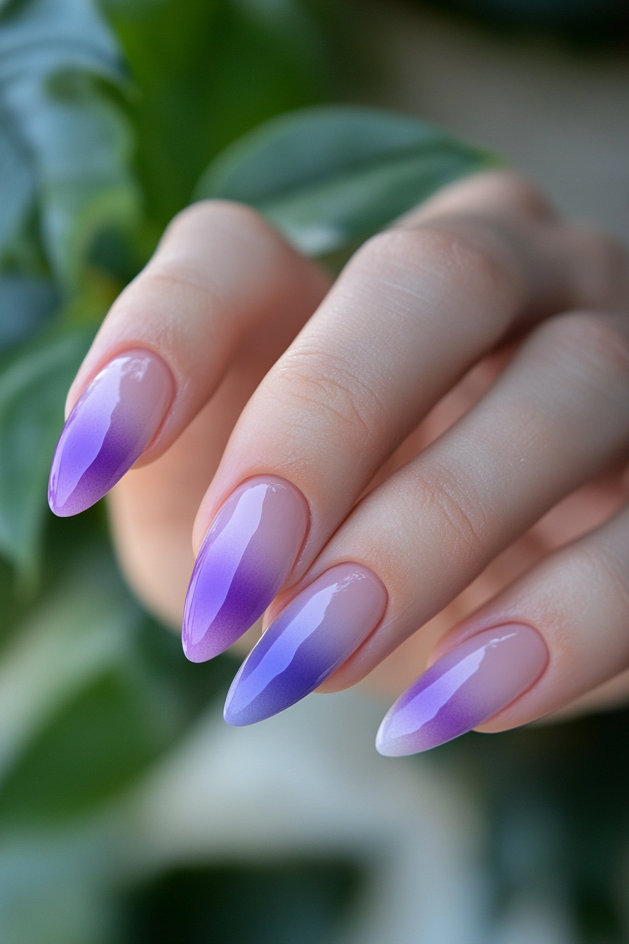26. Lavender Rainbow Tips (Lavender Nail Design Ideas) - Lavender Nail Design Ideas