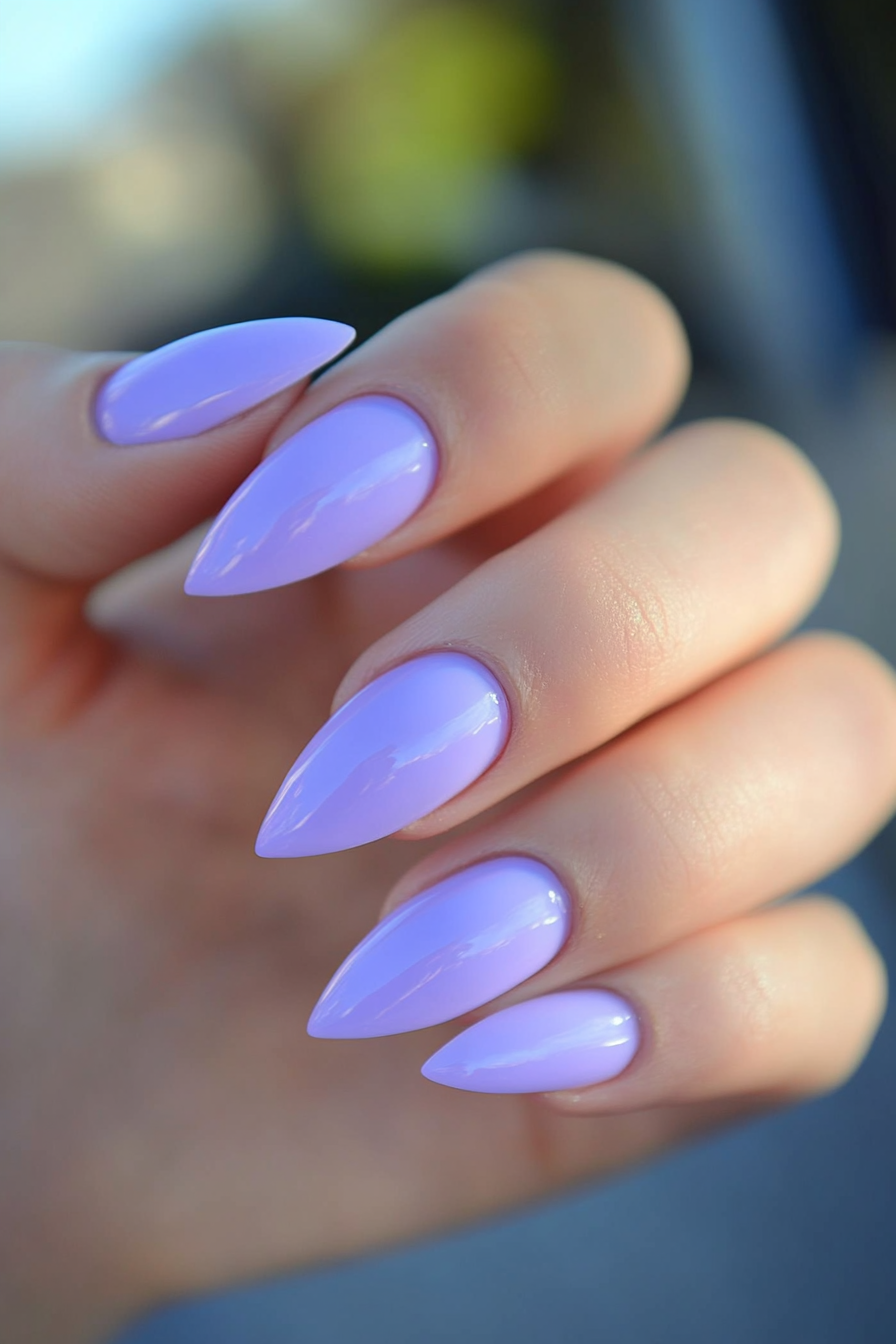 22. Milky Lavender Opal (Oval Nail Design Ideas) - Oval Nail Design Ideas