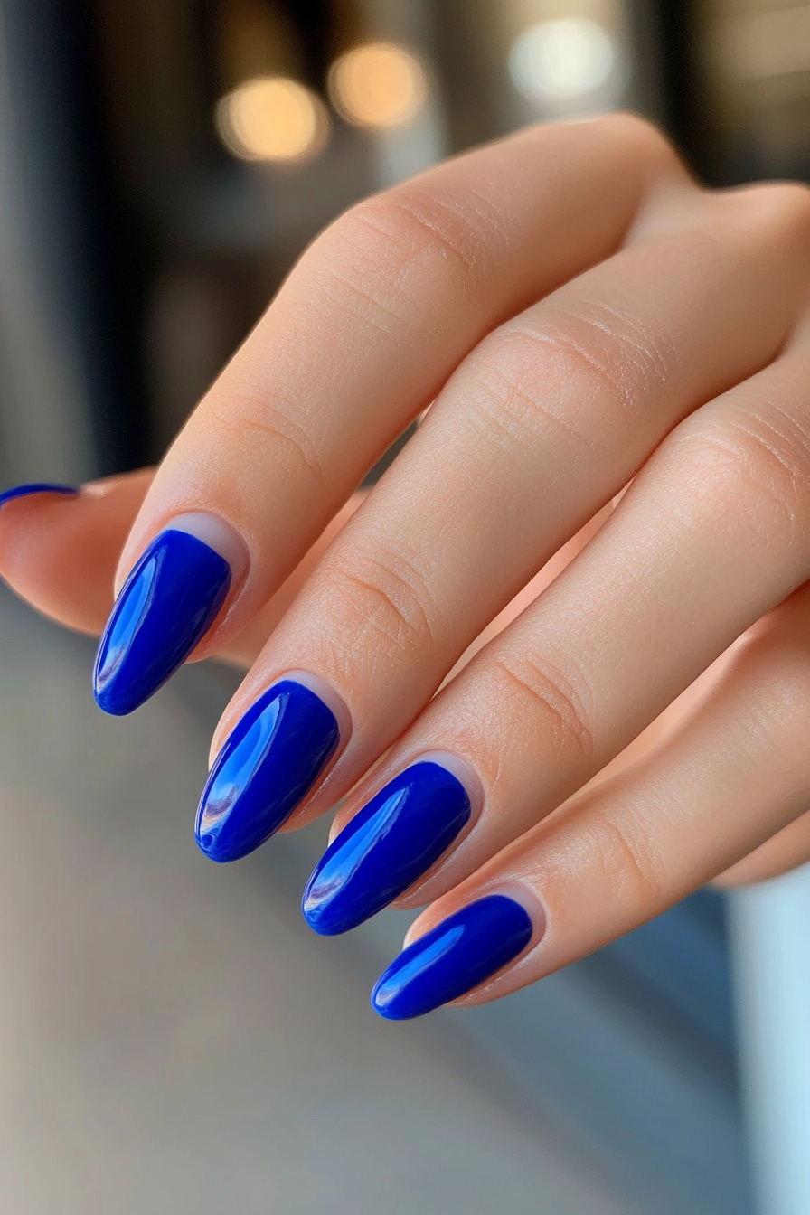 2. Royal Blue French Tips (Royal Blue Nail Design Ideas) - Royal Blue Nail Design Ideas