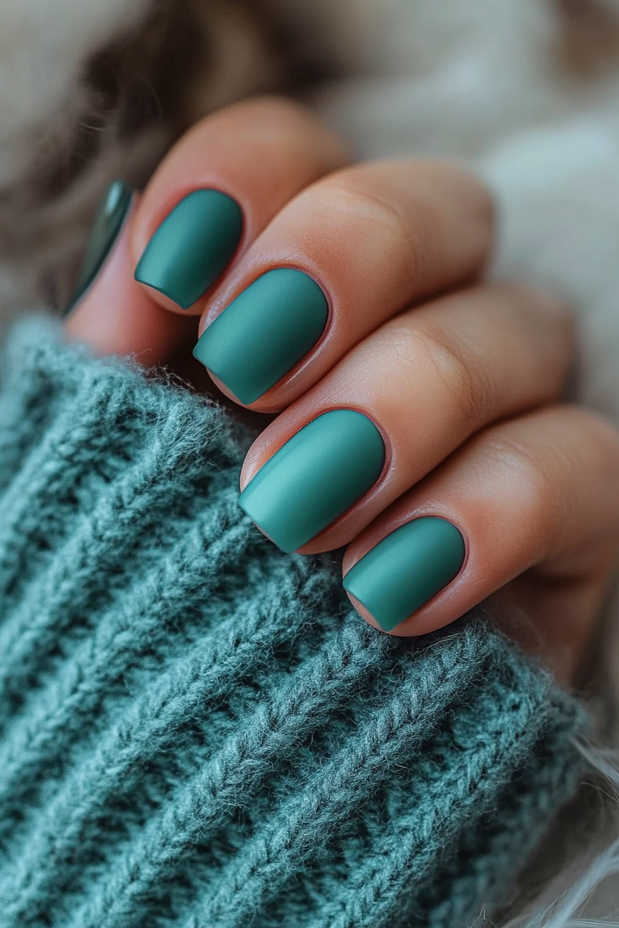 4. Sea Glass Dreams (Short Square Nail Design Ideas) - Short Square Nail Design Ideas
