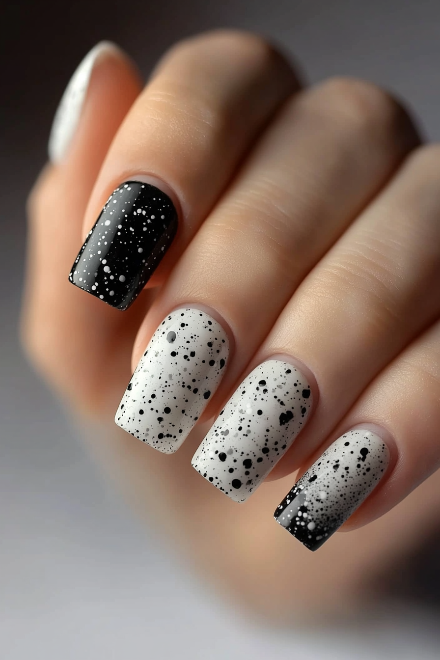 11. Speckled Stone (Short Square Nail Design Ideas) - Short Square Nail Design Ideas