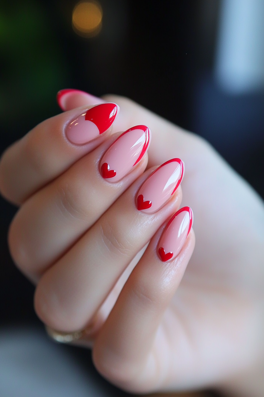 4. Sweetheart French Tips (Valentine'S Day Nail Design Ideas) - Valentine'S Day Nail Design Ideas