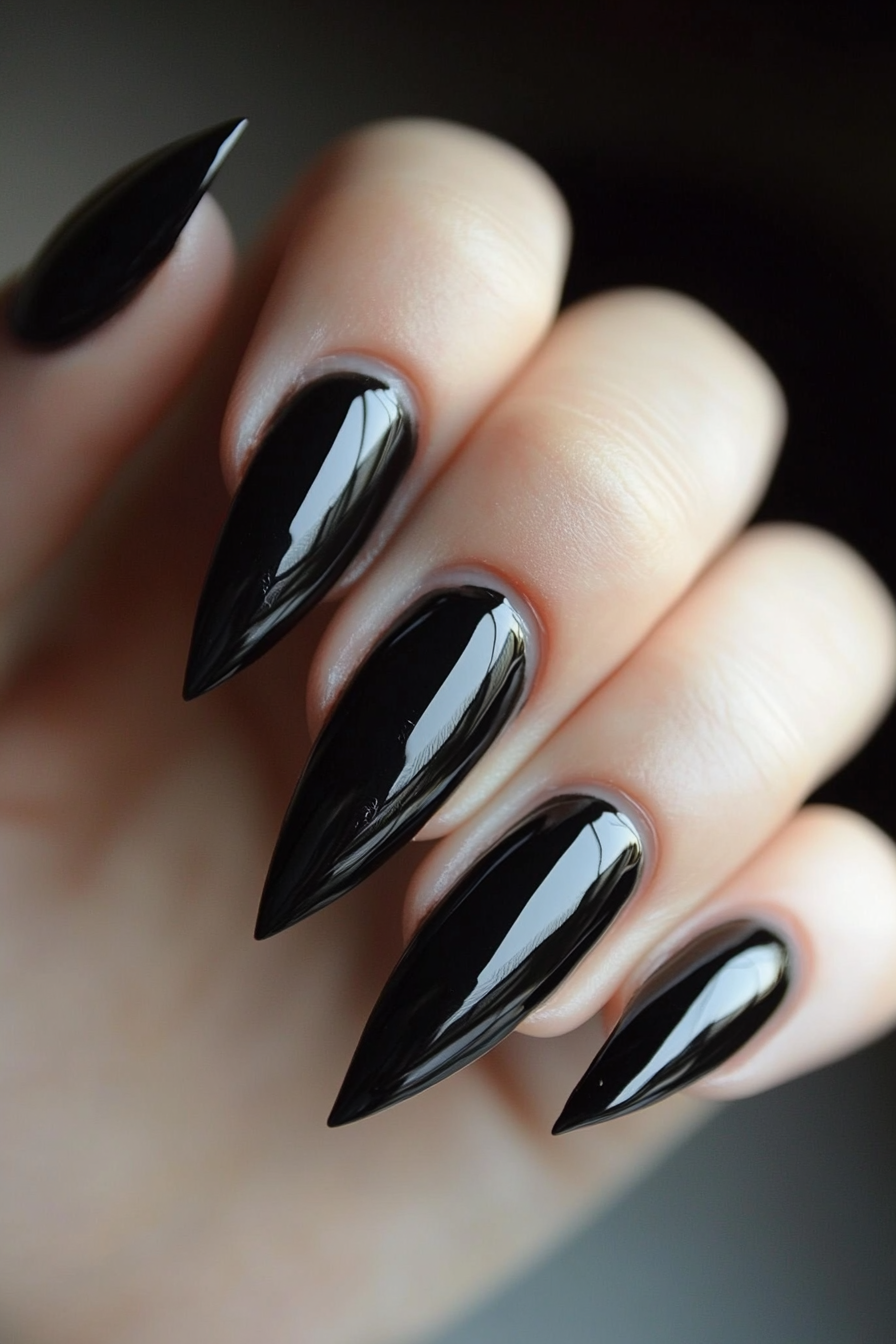 26. Frosted Black Tips (Classy Black Nail Design Ideas) - Classy Black Nail Design Ideas