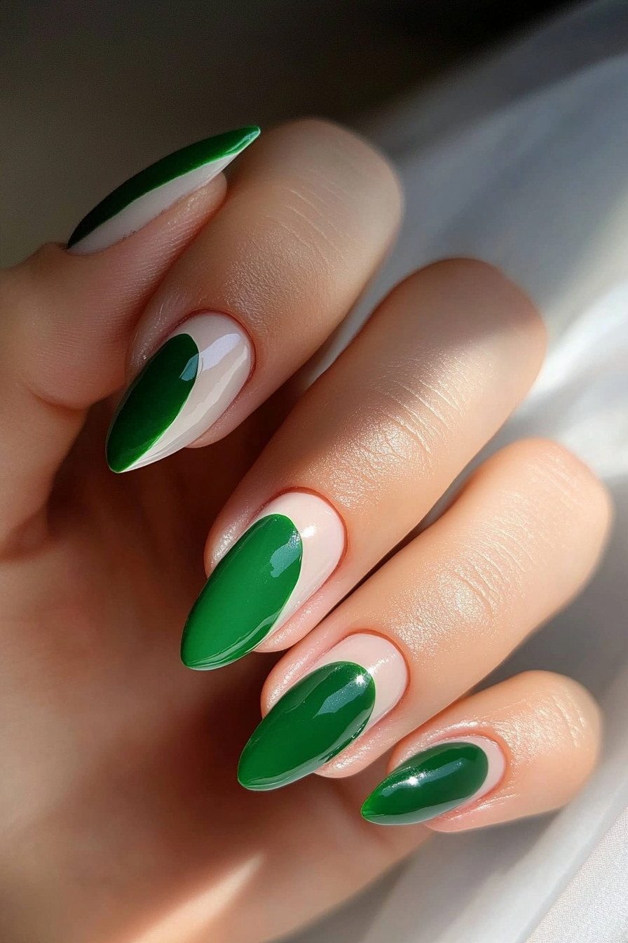 8. Emerald French (Cute And Easy Nail Design Ideas) - Cute And Easy Nail Design Ideas