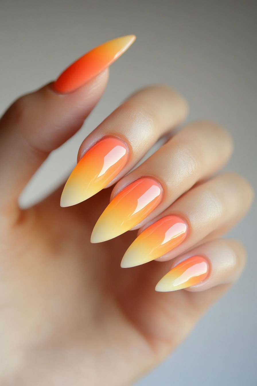 9. Sunset Gradient (Cute And Easy Nail Design Ideas) - Cute And Easy Nail Design Ideas