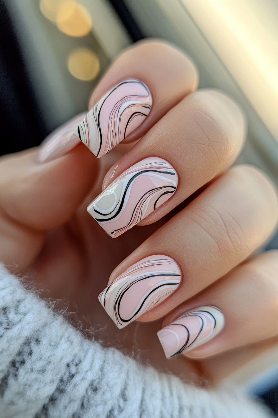 13. Swirly Neons (Cute Simple Nail Design Ideas) - Cute Simple Nail Design Ideas