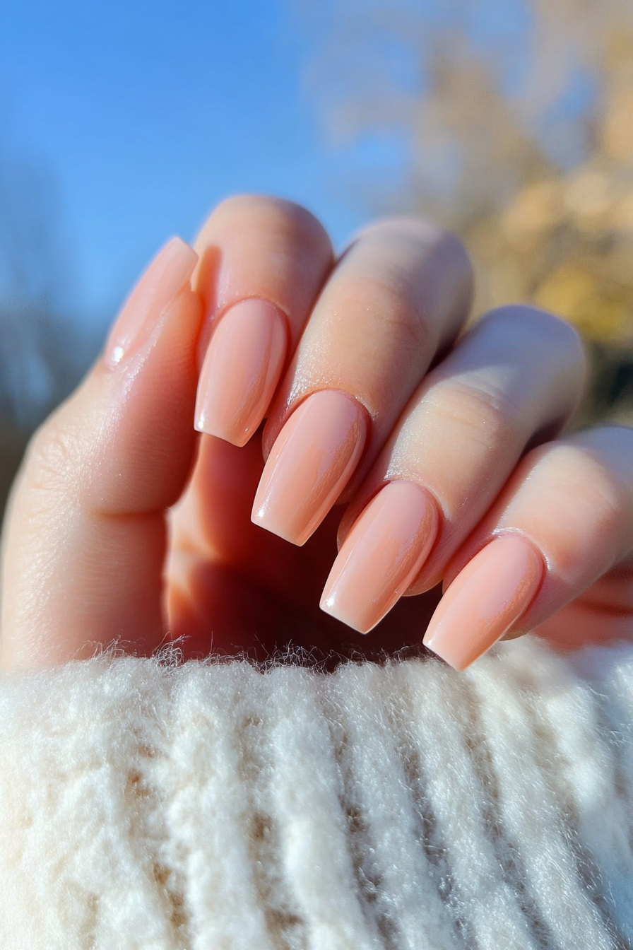 14. Peachy Clean (Cute Simple Nail Design Ideas) - Cute Simple Nail Design Ideas