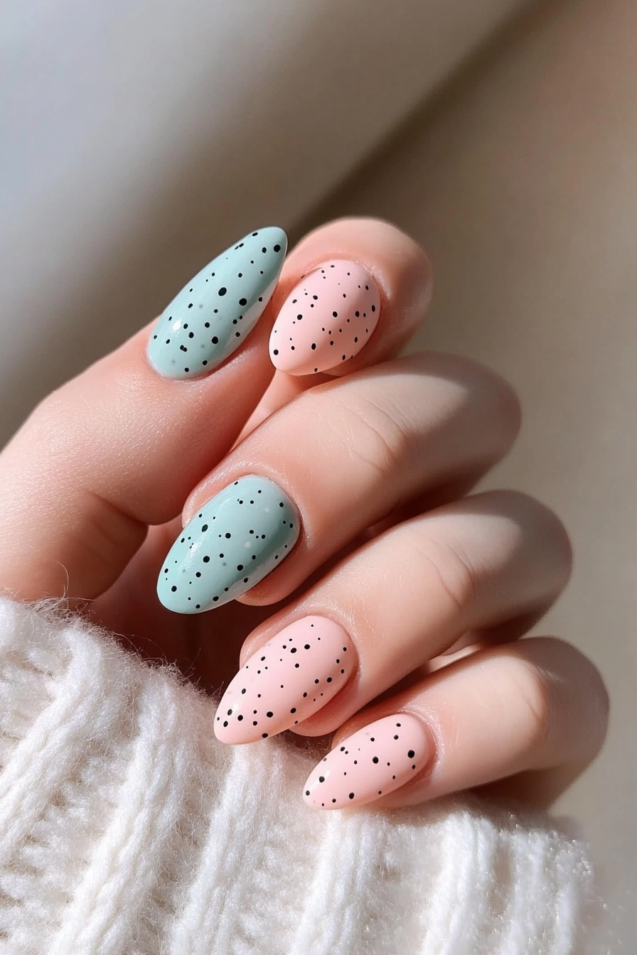 17. Speckled Eggshell (Cute Simple Nail Design Ideas) - Cute Simple Nail Design Ideas