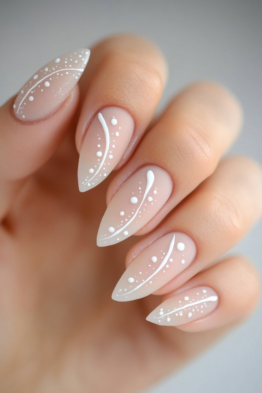 20. Coral Dot Trail (Cute Simple Nail Design Ideas) - Cute Simple Nail Design Ideas