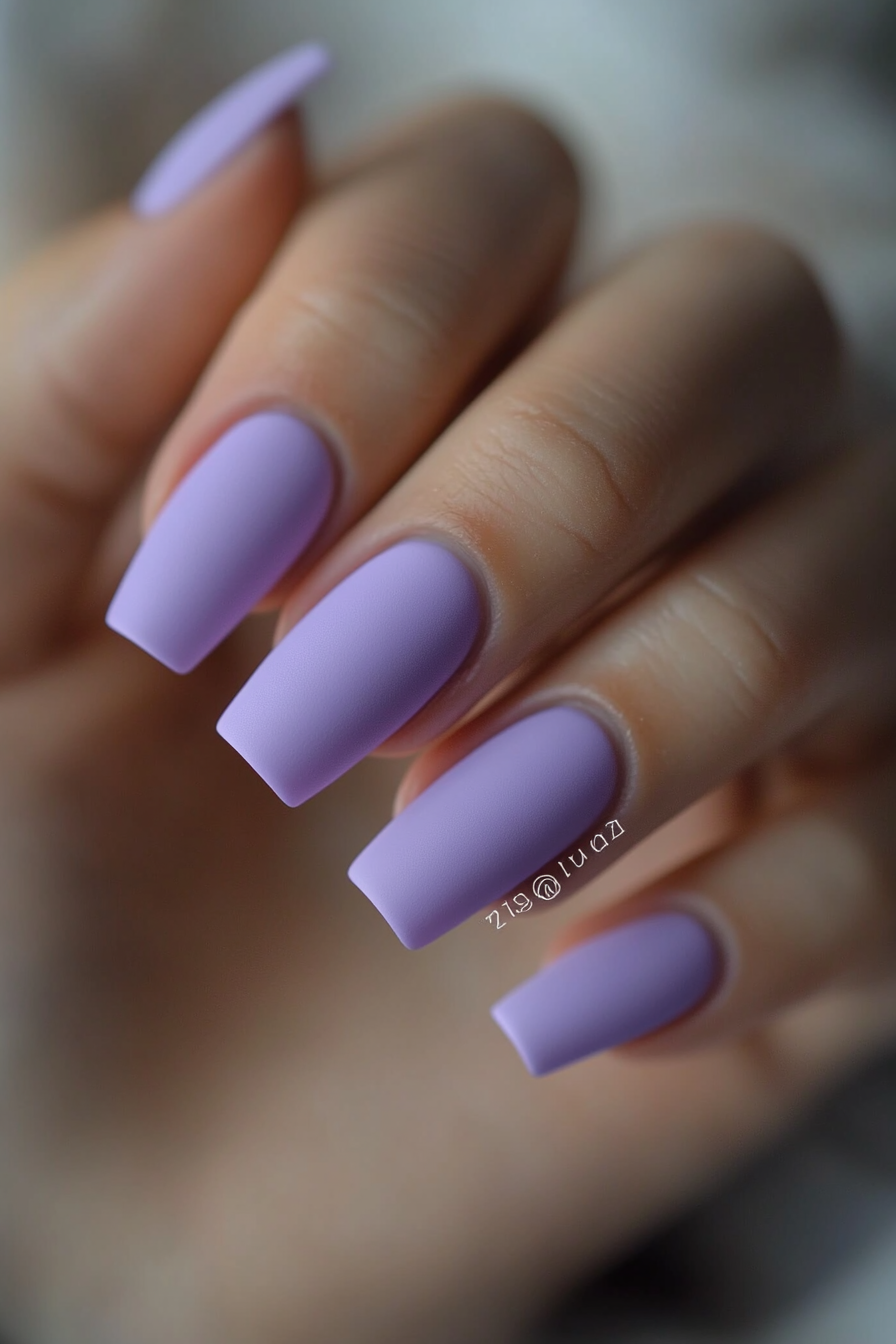 23. Frosted Lilac (Cute Simple Nail Design Ideas) - Cute Simple Nail Design Ideas