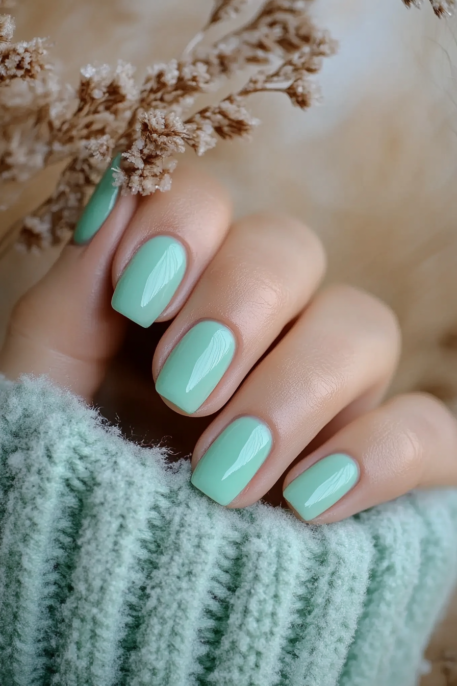 19. Frosted Mint (Easy Short Nail Design Ideas) - Easy Short Nail Design Ideas
