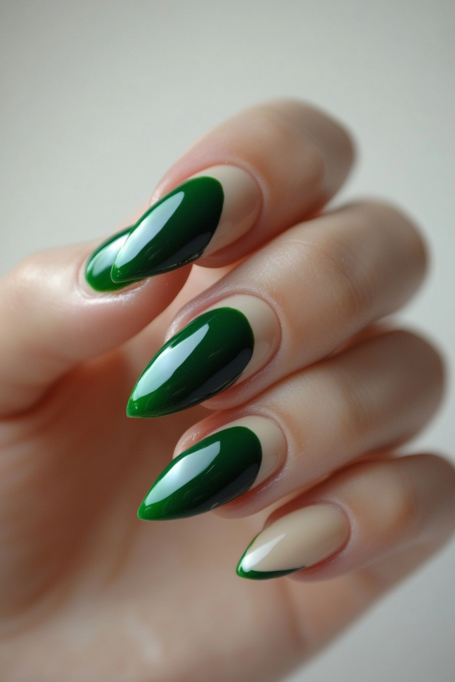 21. Emerald Tips (Easy Short Nail Design Ideas) - Easy Short Nail Design Ideas