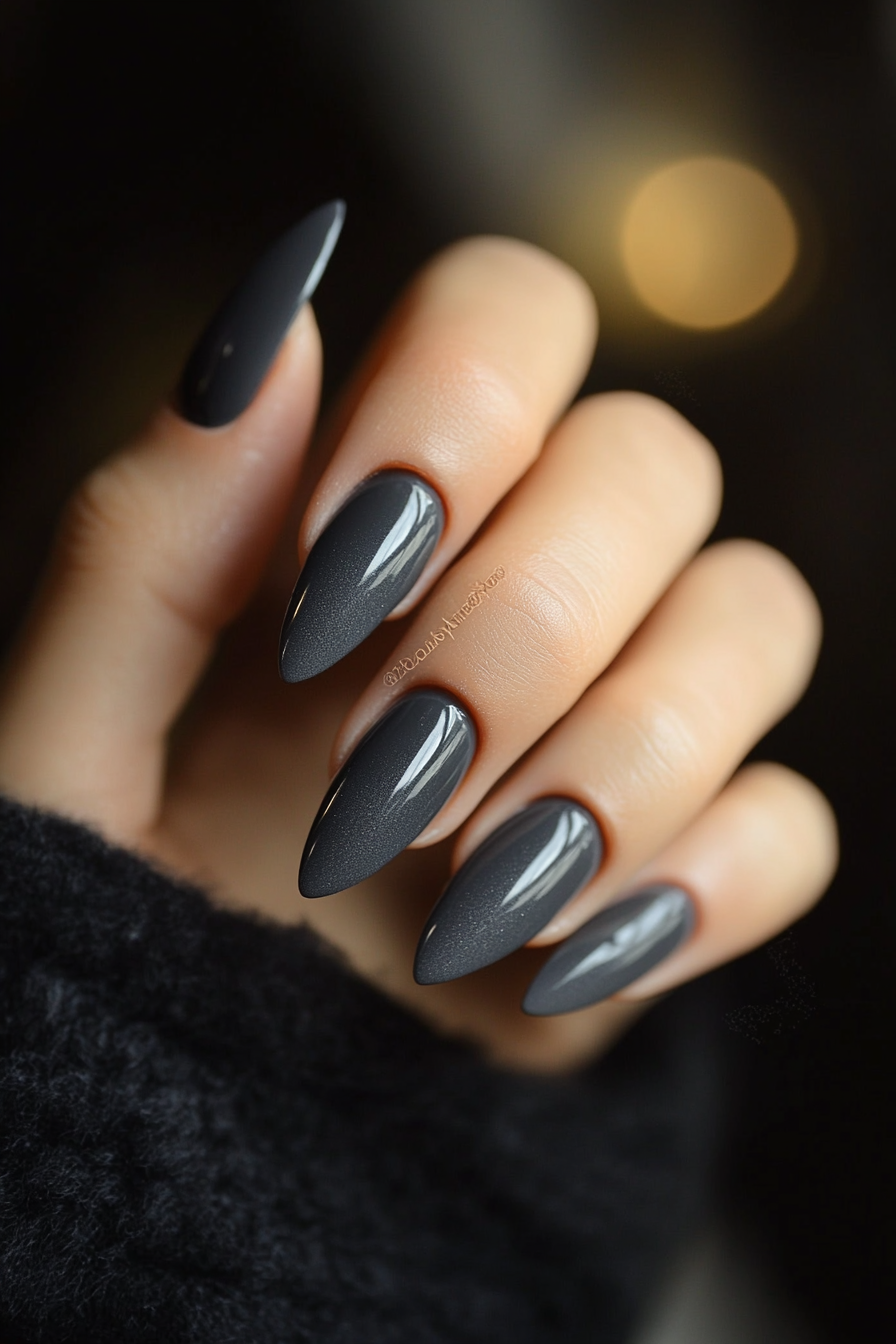 21. Velvety Smoke Nails (Gray Nail Design Ideas) - Gray Nail Design Ideas