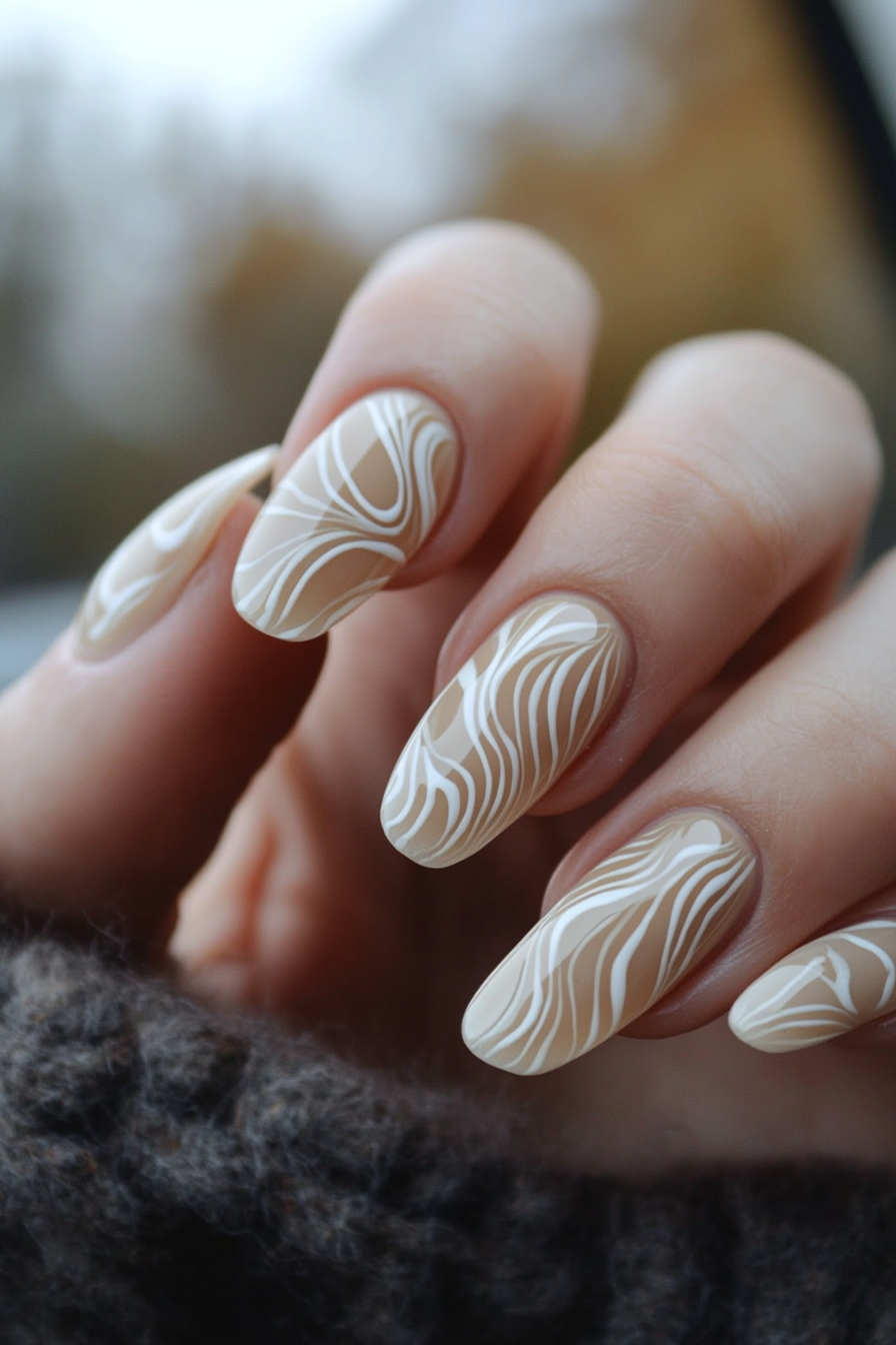 12. Ivory Maze Lines (Line Nail Design Ideas) - Line Nail Design Ideas