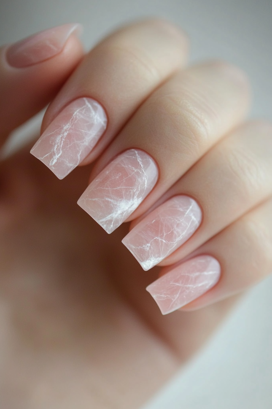 1. Rose Quartz Marble (Marble Nail Design Ideas) - Marble Nail Design Ideas
